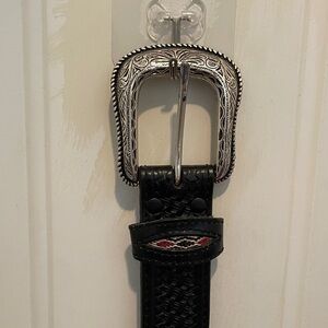 Vintage 1970-90s Silver,Leather, Beads Belt.